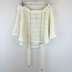 FP BEACH - FREE PEOPLE Casual Beach Off White Knit Cotton Mini Skirt / Size S